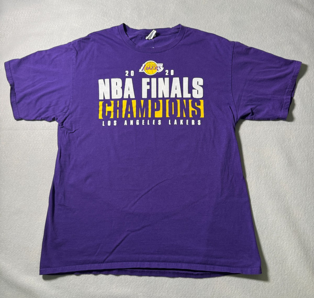Los Angeles LA Lakers NBA Finals Champions 2020 T-Shirt Size Large 2 sided